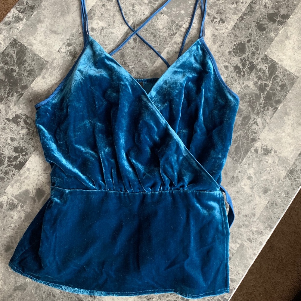 Express strappy velvet tank